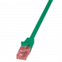 Verkkokaapeli LOGILINK 0,25 m Cat6 U/UTP RJ-45-liittimillä, vihreä