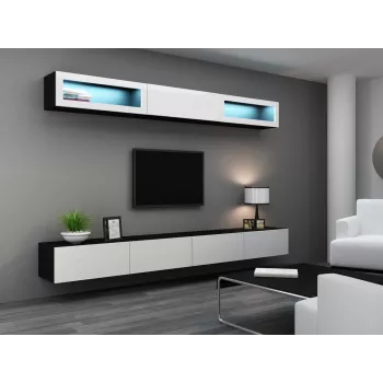 Cama kaappi VIGO 90 suljettu 90/35/32 musta/valkoinen kiiltävä