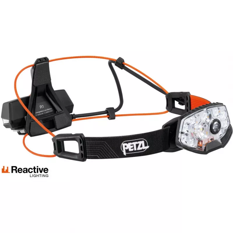 Otsalamppu Petzl NAO RL musta oranssi LED 1500 lm USB