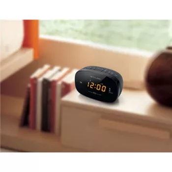 Kelloradio Muse M-150CR FM-PLL-virittimellä, 1,52 cm LED-näyttö, herätys (radio/summeri), AC 230V/AAA-paristot