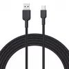 USB-A - USB-C -kaapeli Aukey CB-NAC1, 1 m, punottu nailon, USB PD 60 W, USB 2.0