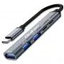 Qoltec 53790 keskitin sovitin USB-C 3.1 5in1 | USB-C PD | USB-C | 2x USB 2.0 | USB 3.0