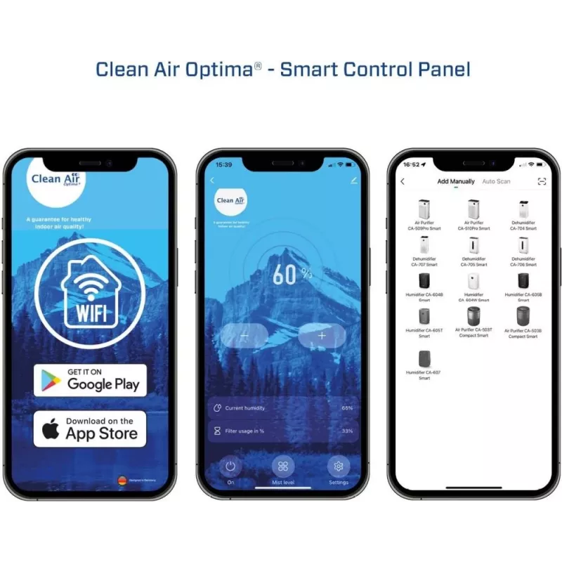 Ilmankostutin IONISAATTORILLA/CA-607BSMART Clean Air Optima