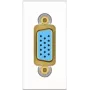 Kindermann Konnect flex 45 click VGA 1 m - modulaarinen faceplate-snap-in