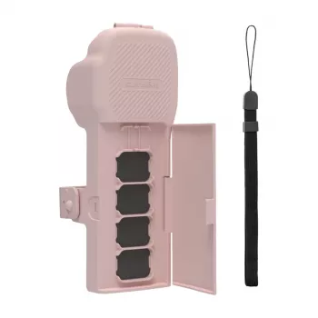Sunnylife suojakotelo kantohihnalla ja olkahihnalla Osmo Pocket 3:lle (pinkki)