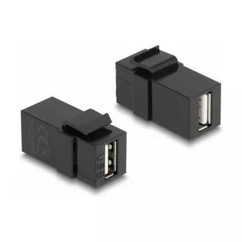 DeLOCK Keystone-moduuli USB 2.0 A liitin USB 2.0 A liittimeen musta