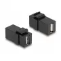 DeLOCK Keystone-moduuli USB 2.0 A liitin USB 2.0 A liittimeen musta
