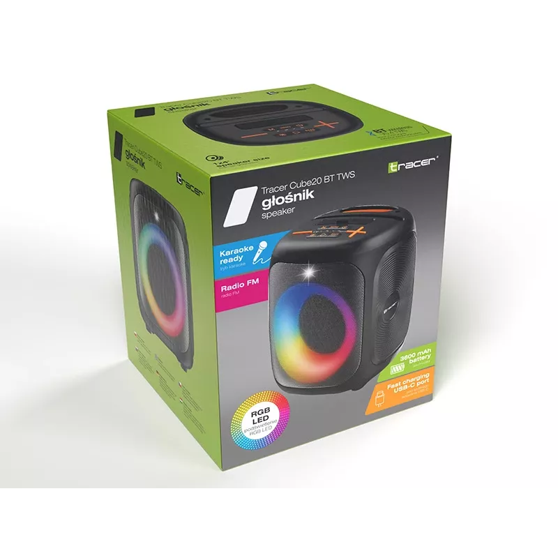 Langattomat True-Wireless-(TWS)-nappikuulokkeet TRACER Cube20 musta
