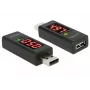 DeLOCK 65569 USB 2.0 -jännite- ja virtatesteriadapteri, musta