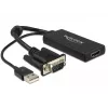 Kaapeli DeLOCK 0,25 m VGA+USB2.0-A/HDMI