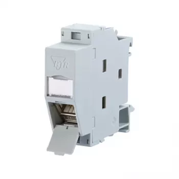 Metz Connect REGplus IP20 C6A moduuli 180°M - DIN-liitäntärasia kiskokiinnitykseen - RJ-45 - vaaleanharmaa (130B117003-E)