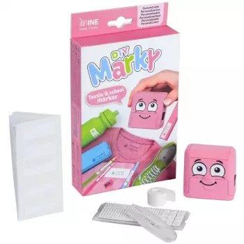 Colop Marky suorakaiteen muotoinen pinkki leimasin paperille ja tekstiilille
