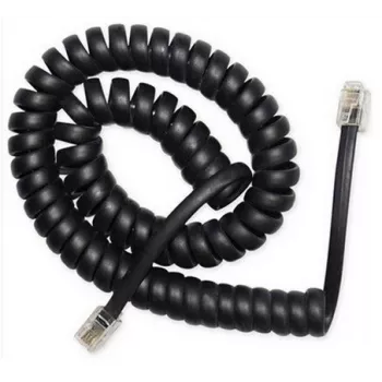 Spiraalikaapeli RJ10/4P4C/2 m/musta