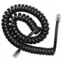 Spiraalikaapeli RJ10/4P4C/2 m/musta