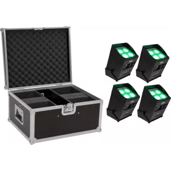 Eurolite Setti 4x AKKU UP-4 Entry QCL Spot QuickDMX kotelolla