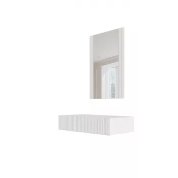 Meikkipöytä peilillä cama meble PAFOS 80×41,6×100 cm, valkoinen mattapinta, MDF-runko, 1 laatikko