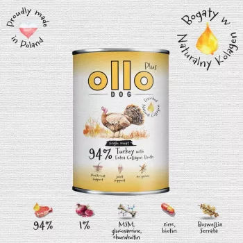 Ollo Plus kollageeni kalkkuna 400 g koiranruokapurkki