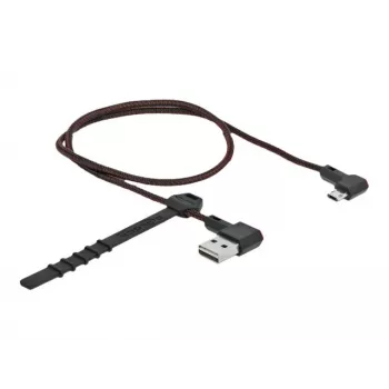USB-kaapeli DeLOCK EASY-USB 2.0 Type-A – Micro-B uros 0,5 m musta