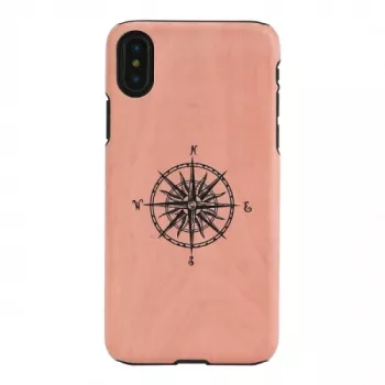 Älypuhelinkotelo man and wood iPhone X/XS, musta, suojakotelo kompassiyksityiskohdalla