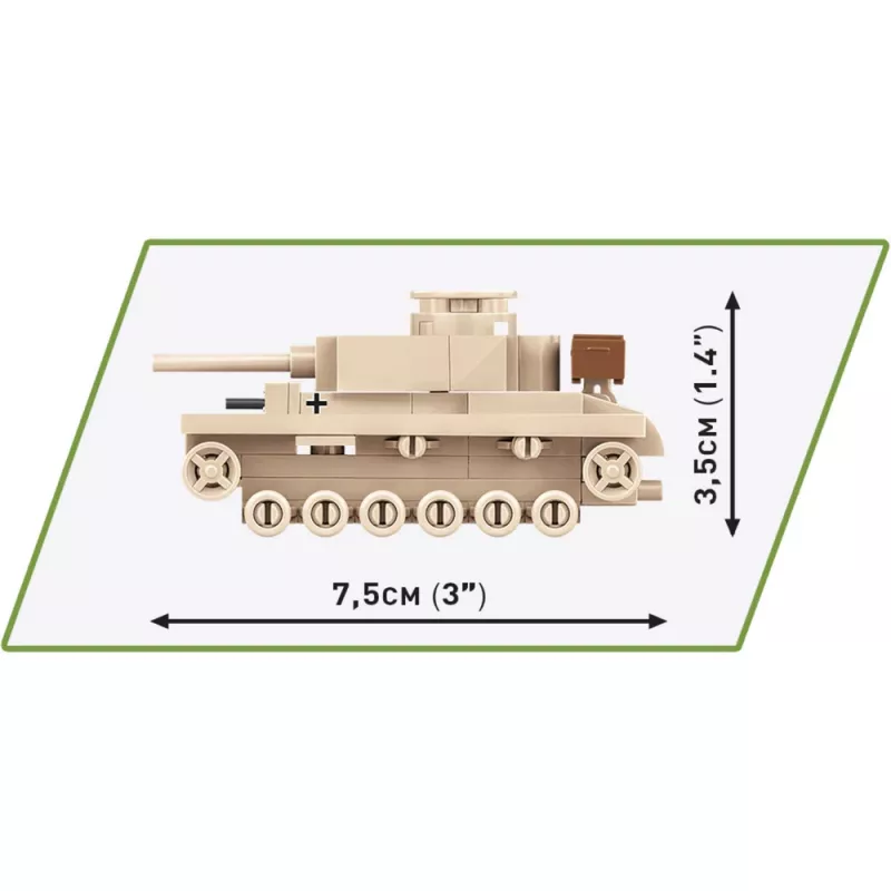 Rakennussarja Cobi Panzer III Ausf.L — 103 osaa, suositeltu ikä 6+, beige