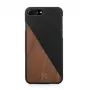 Puinen ja nahkainen suojakotelo Woodcessories EcoSplit iPhone 7 Plus / 8 Plus — pähkinä musta