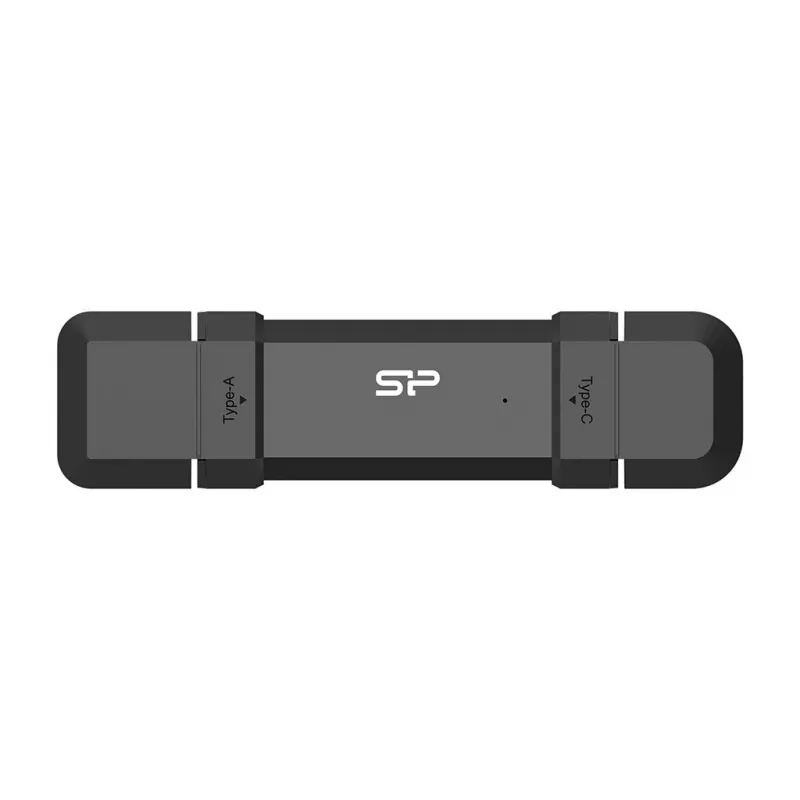 Silicon Power DS72 250 Gt kannettava tikku-SSD, USB 3.2 Gen 2, USB-A/USB-C, musta