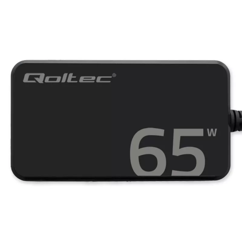 QOLTEC laturi 65W GaN Super Fast ohut PD 5-20V 3,25A USB-C
