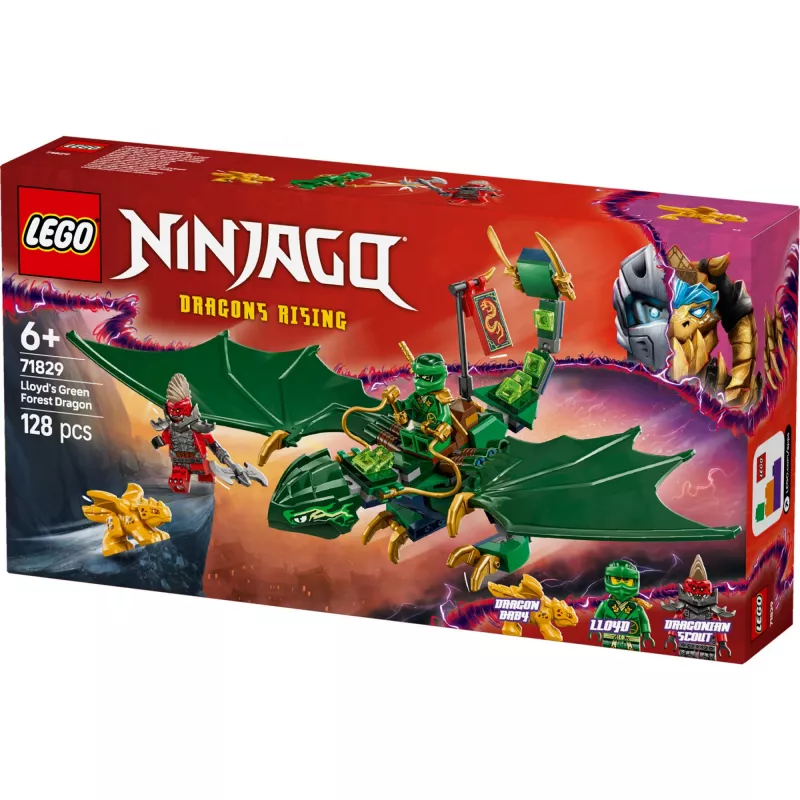 Rakennuslelu LEGO NINJAGO 71829 Lloyds Green Forest Dragon, 128 osaa, 2 minifiguuria, yli 6-vuotiaille