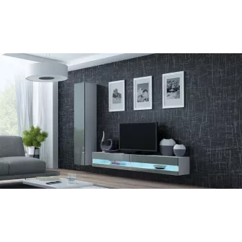 Cama TV-taso VIGO new 30/180/40 valkoinen/harmaa kiiltävä