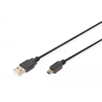 Liitäntäkaapeli USB A / Mini-USB B M/M 1 m musta