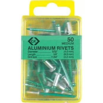 c.k tools T3819A 612 sokeaniitti, alumiini 4,8×9 mm, 40 kpl:n pakkaus