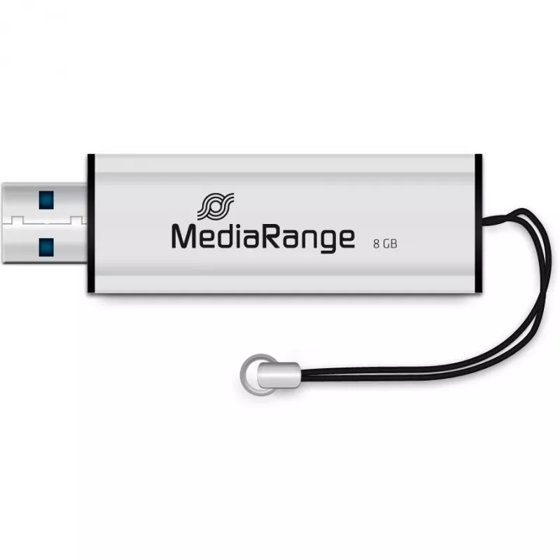 MediaRange SuperSpeed USB-muistitikku 8GB USB3.0 musta/hopea (MR914)