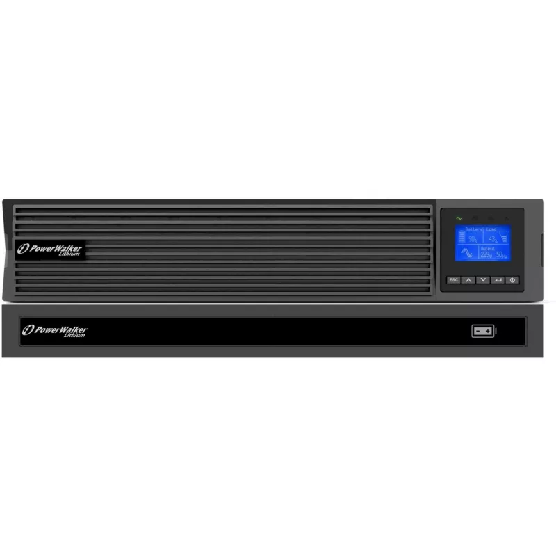 UPS-räkki Powerwalker Vfi 1000 Licr Iot PF1 ON-LINE 1000VA 8X Iec C13 USB-B RS-232 LCD 2U