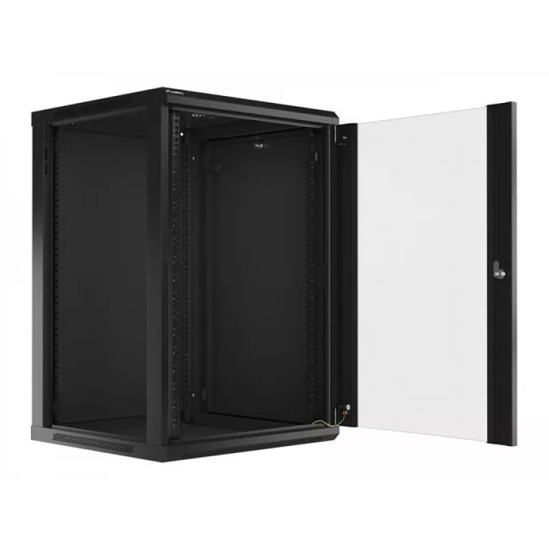 Seinäasennettava kaappi LANBERG WF01-6618-10B, 18U, 600×600×907 mm, musta, 60 kg