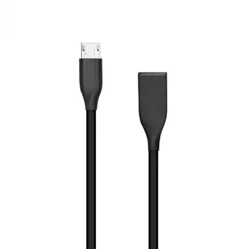 Silikonikaapeli USB-Micro-USB (musta, 1 m)