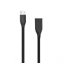 Silikonikaapeli USB-Micro-USB (musta, 1 m)