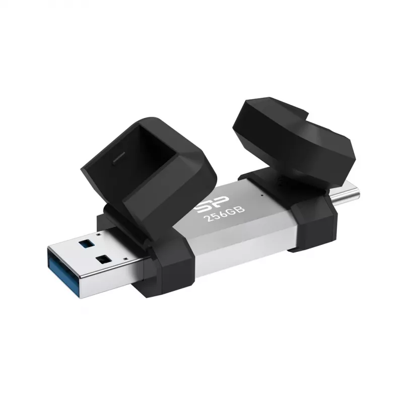 USB-muistitikku Silicon Power 256 GB USB Type-A / USB Type-C, USB 3.2 Gen 1, alumiini-kumikorkki