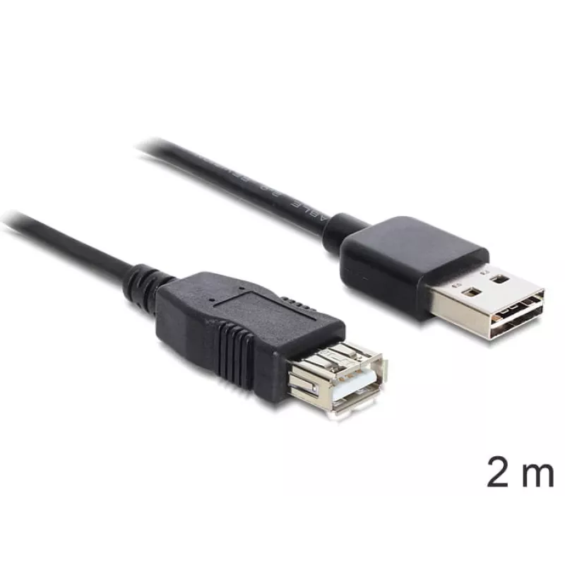 USB-kaapeli DeLOCK EASY-USB 2.0-A 2 m musta