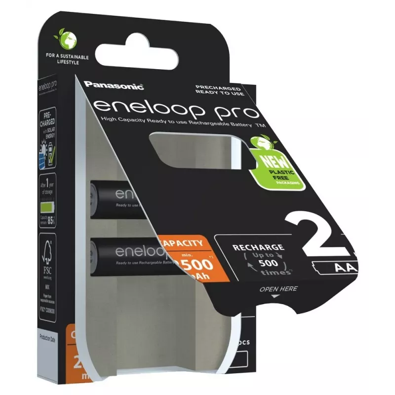 Akut PANASONIC ENELOOP PRO AA 2500 mAh 2 kpl (BK-3HCDE/2CP)
