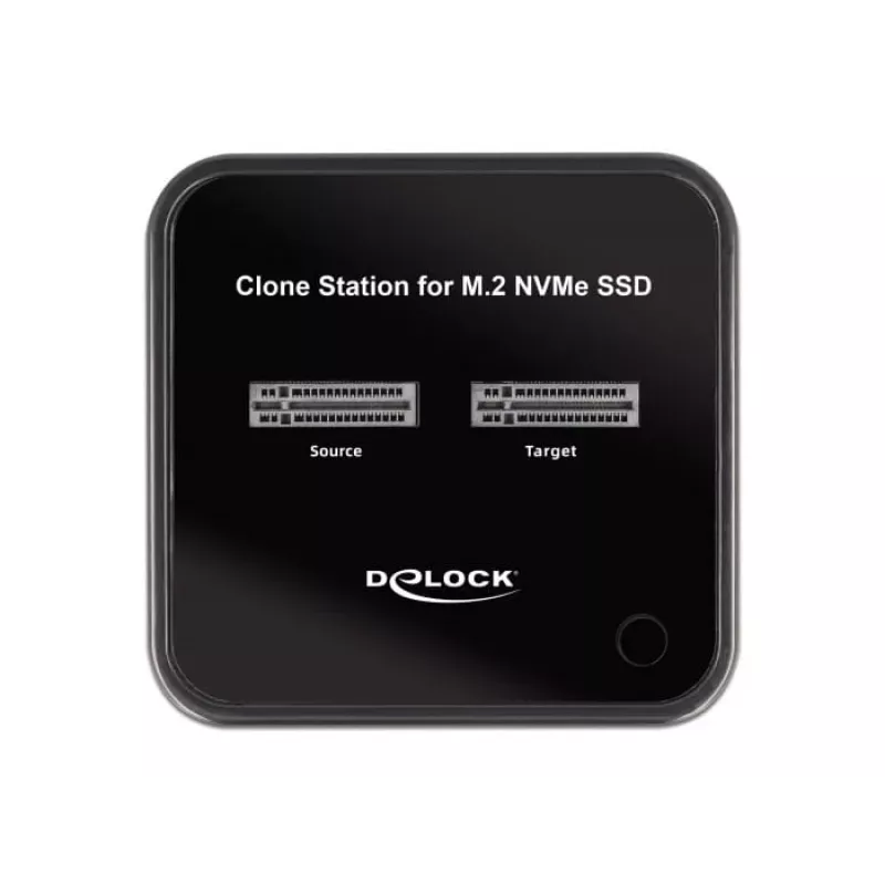 DeLOCK M.2-telakointiasema 2 x M.2 NVMe PCIe SSD -asemalle klonaustoiminnolla