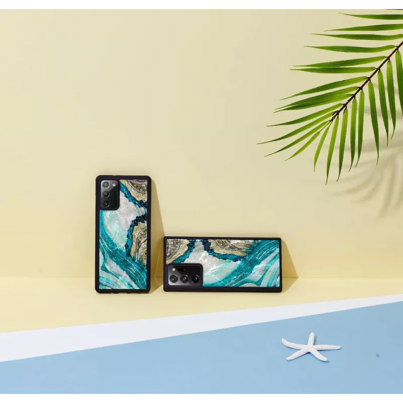 Suojakotelo iKins Samsung Galaxy Note 20 Ultra -malliin — Aqua Agate -kuvio