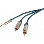 shiverpeaks SP30833-ohut audiokaapeli 3 m 3,5 mm - 2 x RCA sininen - kromi (SP30833-ohut)