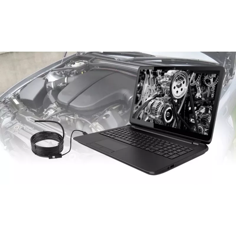 USB-endoskooppi MEDIA-TECH ENDOSCOPE 66° CMOS, 640x480 30fps, IP67, 6 LED, magneetti ja koukku