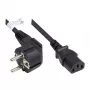 Virtakaapeli suojakosketinpistoke tyyppi E+F (CEE 7/7, kulma) - C13 (suora), musta, 1,00 mm², 2,5 m, Good Connections® (P0130-S025)