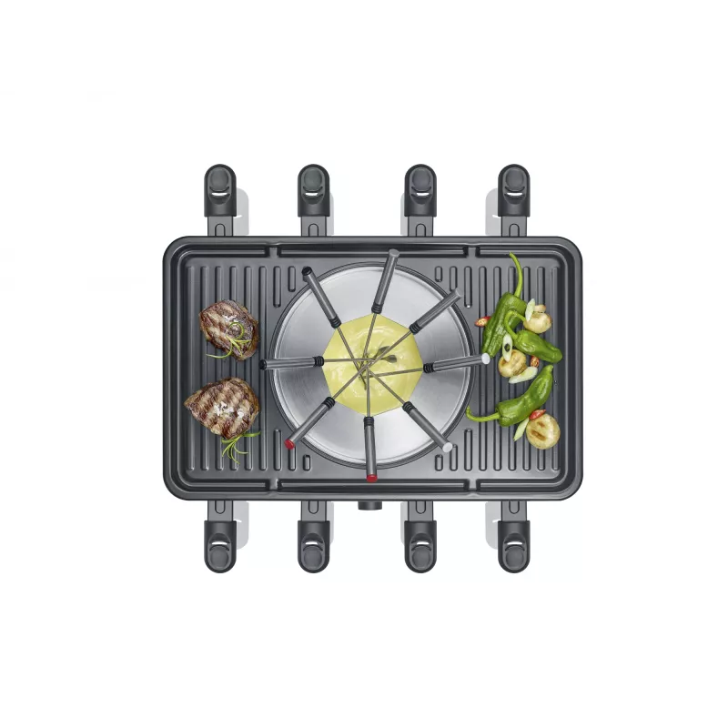 Severin RG 2347 raclette-grilli 8 henkilölle 1400 W musta