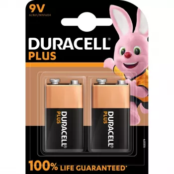 Paristo Duracell Plus 9V (MN1604) — 2 kpl:n pakkaus, 0,102 kg kokonaispaino