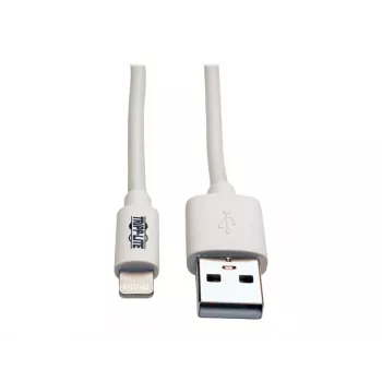 Eaton Tripp Lite Series USB-A - Lightning synkronointi-/latauskaapeli (M/M) - MFi-sertifioitu, valkoinen, 6 ft. (1,8 m) - data-/virtakaapeli - USB uros - Lightning
