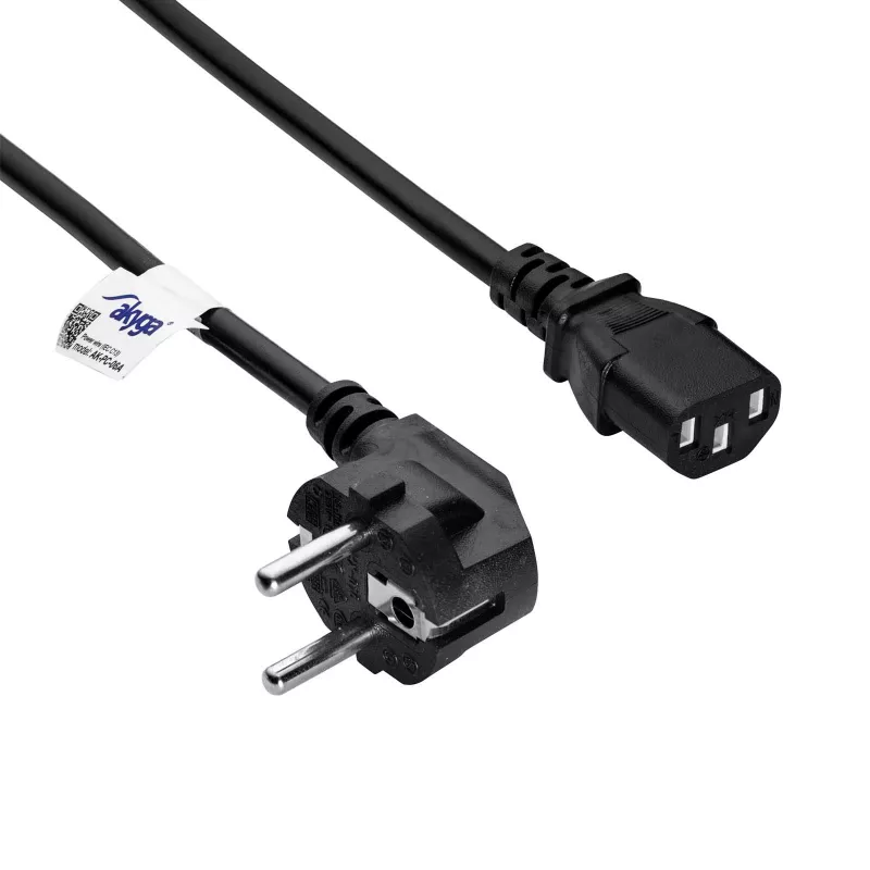 Akyga AK-PC-06A virtajohto CEE 7/7 - IEC C13, 3 m, musta