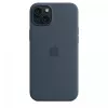 Apple iPhone 15 Plus silikonikotelo MagSafe-yhteensopiva - myrskynsininen
