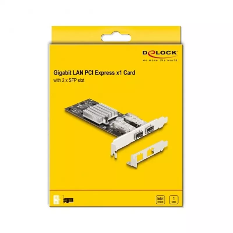 DeLOCK 88336 PCI Express x1 -verkkokortti, 2 x SFP Gigabit LAN